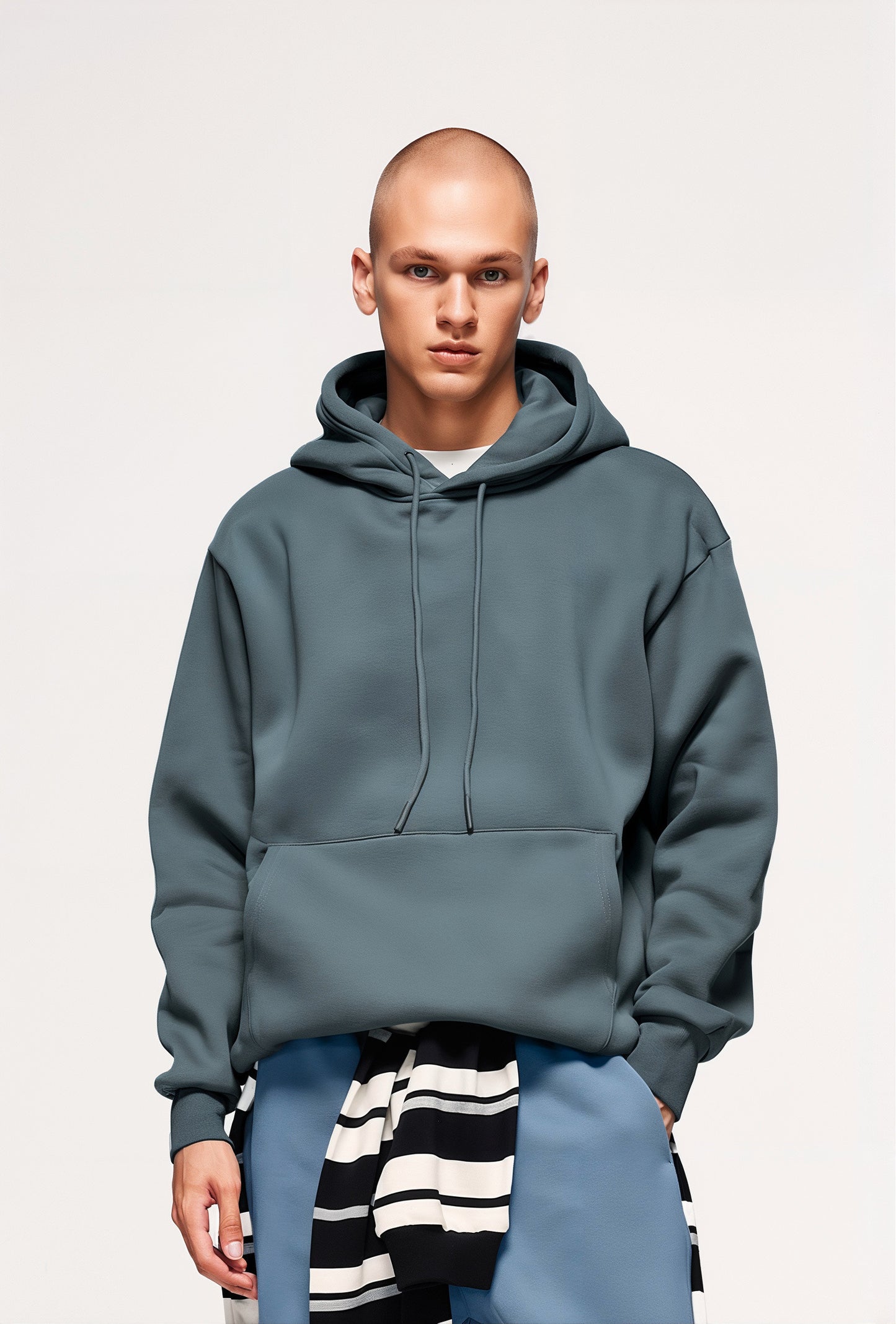 Grey Blue Hoodie