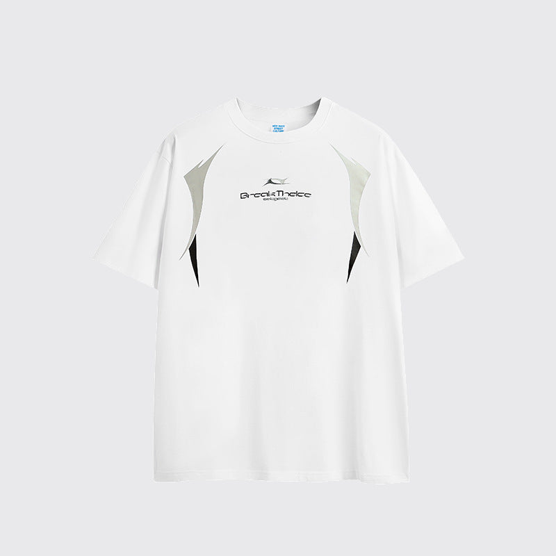 White Racing Print T-shirt